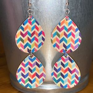 Faux Leather Drop Earrings